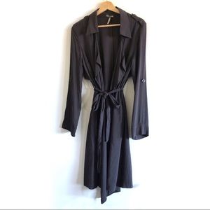 Mono B Slate Open Front Trenchcoat